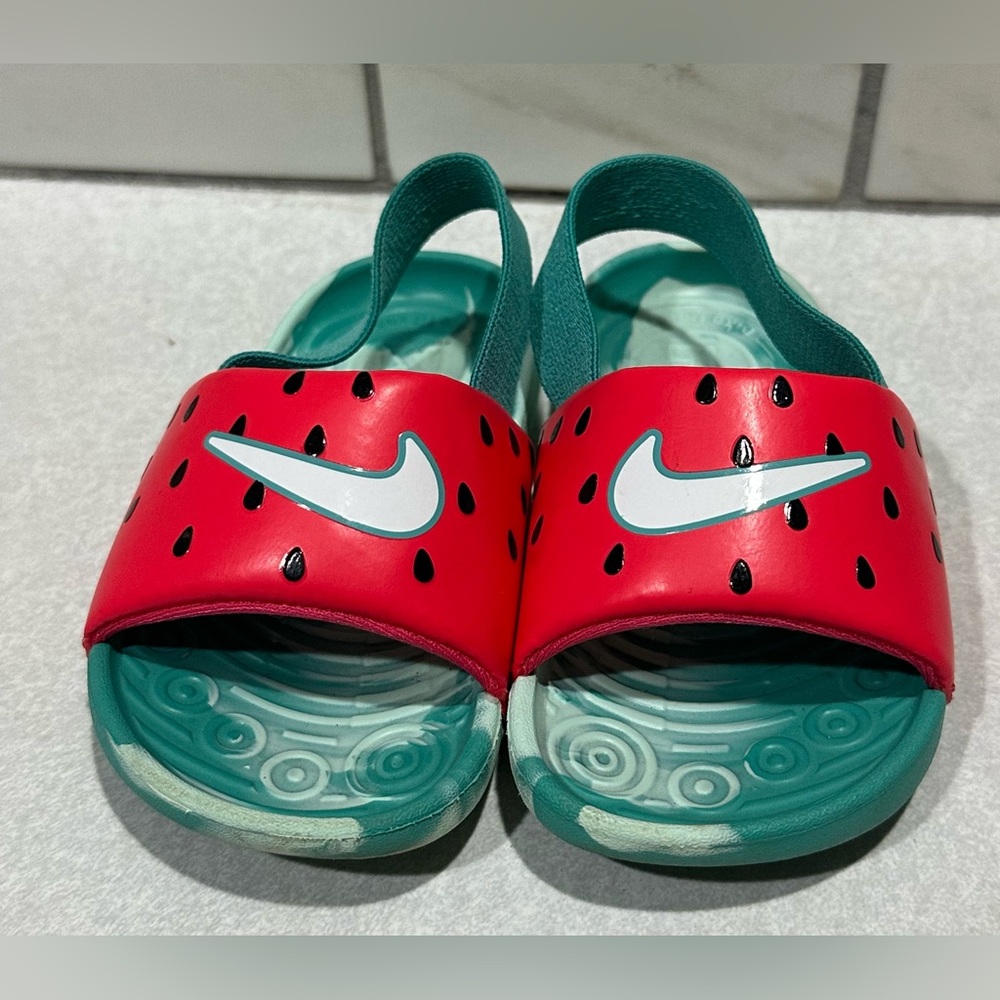 Nike Toddler Kawa Slides With Heel Strap "Watermelon" Fresh Size 6C